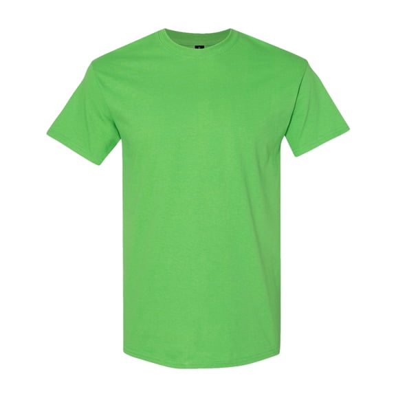 Gildan Unisex Heavy Short Sleeve T-Shirt 100% Cotton Classic Fit Plain Crew Neck Tee (Electric-Green, L)