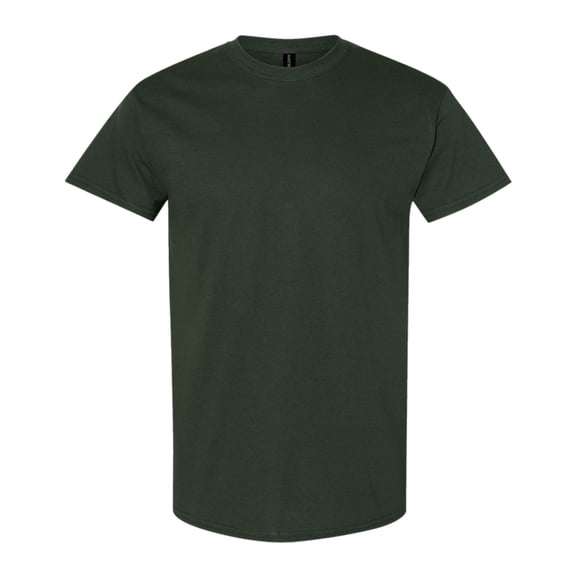 Gildan Unisex Heavy Short Sleeve T-Shirt 100% Cotton Classic Fit Plain Crew Neck Tee (Forest-Green, 2XL)