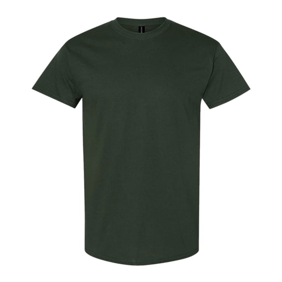 Gildan Unisex Heavy Short Sleeve T-Shirt 100% Cotton Classic Fit Plain Crew Neck Tee (Forest-Green, 4XL)