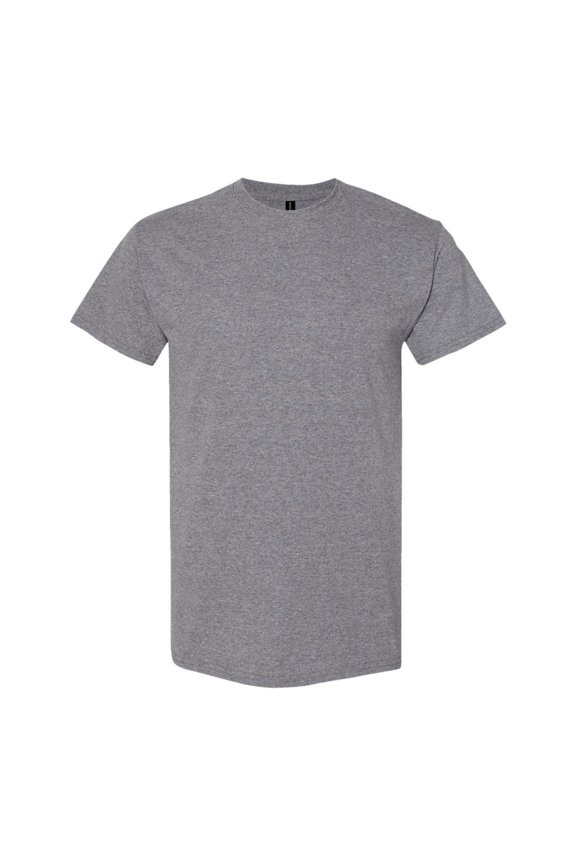 Unisex Heavy Short Sleeve T-Shirt 100% Cotton Classic Fit Plain Crew Neck Tee (Graphite-Heather, 3XL)