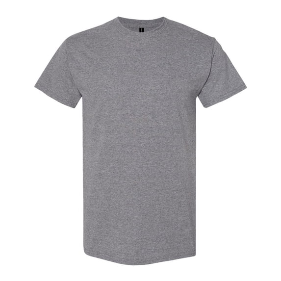 Gildan Unisex Heavy Short Sleeve T-Shirt 100% Cotton Classic Fit Plain Crew Neck Tee (Graphite-Heather, 4XL)