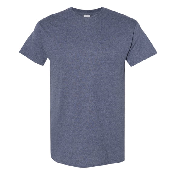 Gildan Unisex Heavy Short Sleeve T-Shirt 100% Cotton Classic Fit Plain Crew Neck Tee (Heather-Navy, XL)