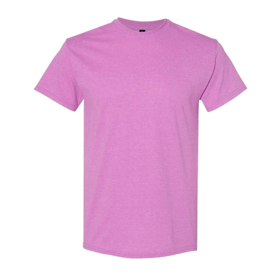 Gildan Unisex Heavy Short Sleeve T-Shirt 100% Cotton Classic Fit Plain Crew Neck Tee (Heather-Radiant-Orchid, 3XL)