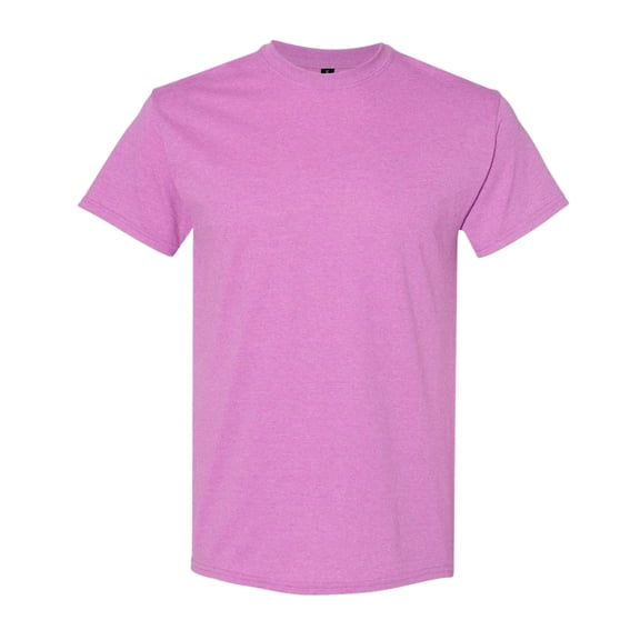 Gildan Unisex Heavy Short Sleeve T-Shirt 100% Cotton Classic Fit Plain Crew Neck Tee (Heather-Radiant-Orchid, XL)