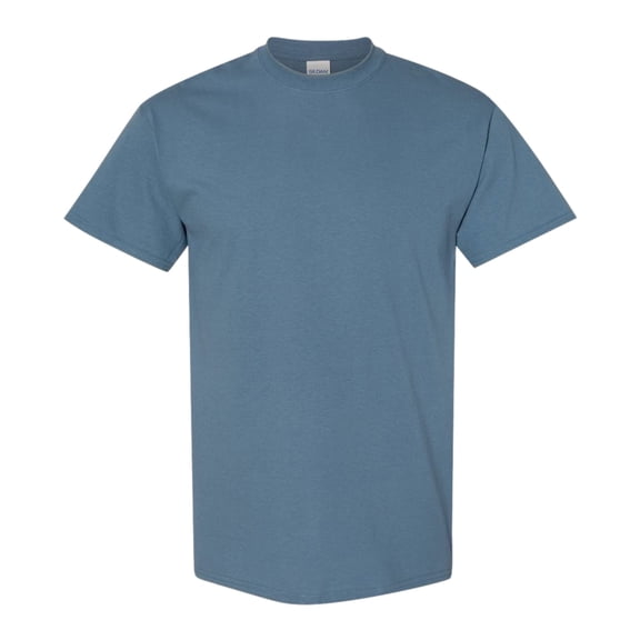 Gildan Unisex Heavy Short Sleeve T-Shirt 100% Cotton Classic Fit Plain Crew Neck Tee (Indigo-Blue, XL)