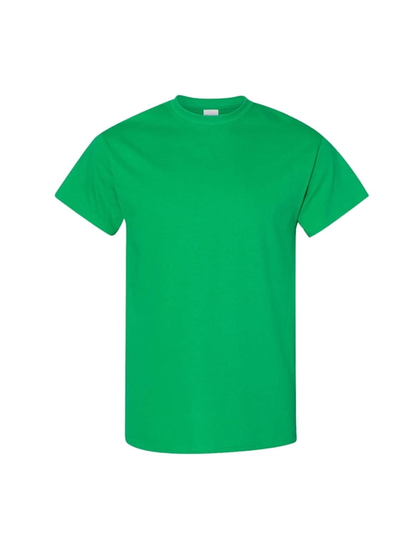 Unisex Heavy Short Sleeve T-Shirt 100% Cotton Classic Fit Plain Crew Neck Tee (Irish-Green, XL)