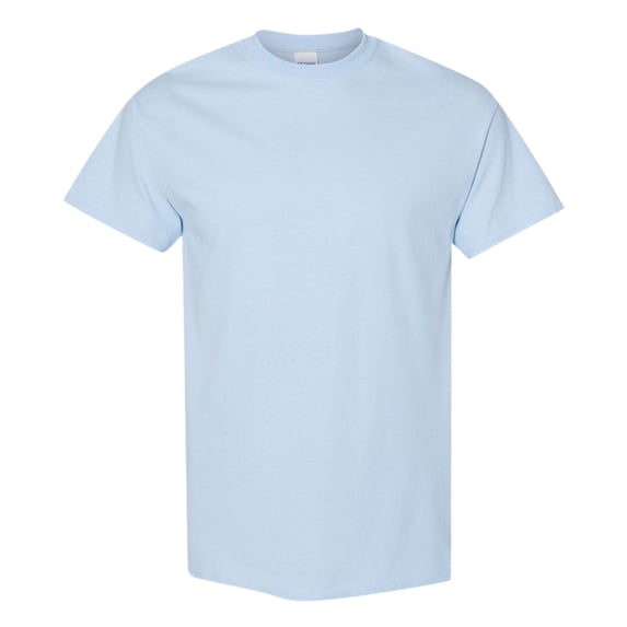 Gildan Unisex Heavy Short Sleeve T-Shirt 100% Cotton Classic Fit Plain Crew Neck Tee (Light-Blue, S)