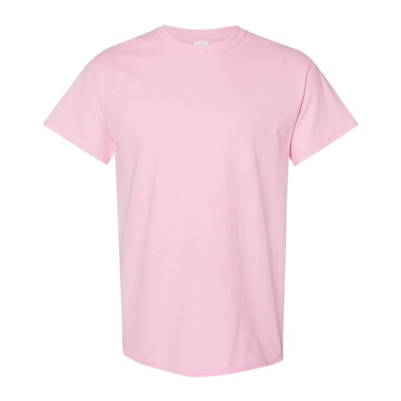 Gildan Unisex Heavy Short Sleeve T-Shirt 100% Cotton Classic Fit Plain Crew Neck Tee (Light-Pink, 2XL)