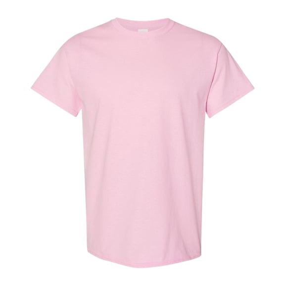 Gildan Unisex Heavy Short Sleeve T-Shirt 100% Cotton Classic Fit Plain Crew Neck Tee (Light-Pink, M)