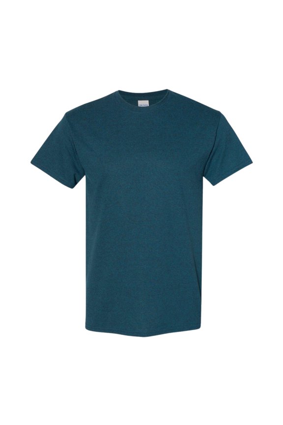 Unisex Heavy Short Sleeve T-Shirt 100% Cotton Classic Fit Plain Crew Neck Tee (Midnight, L)