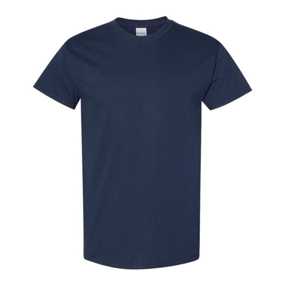 Gildan Unisex Heavy Short Sleeve T-Shirt 100% Cotton Classic Fit Plain Crew Neck Tee (Navy, 2XL)