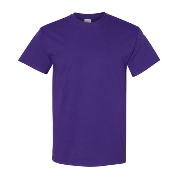 Gildan Unisex Heavy Short Sleeve T-Shirt 100% Cotton Classic Fit Plain Crew Neck Tee (Purple, L)