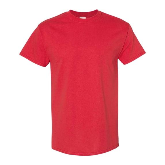 Gildan Unisex Heavy Short Sleeve T-Shirt 100% Cotton Classic Fit Plain Crew Neck Tee (Red, 2XL)