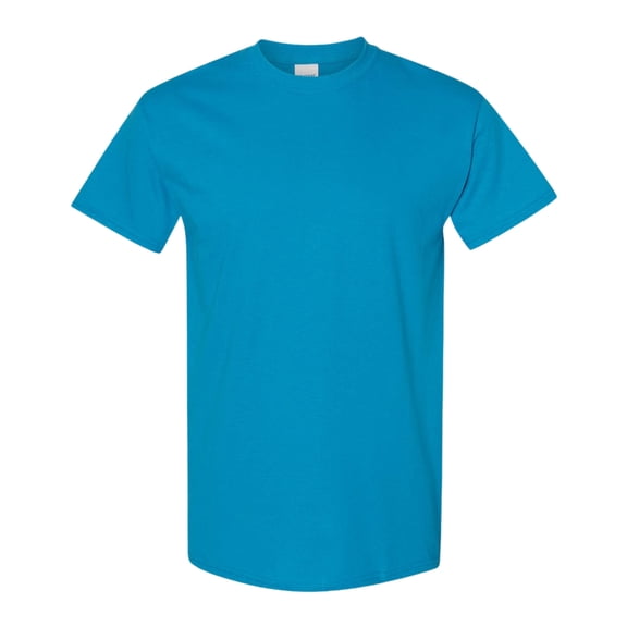 Gildan Unisex Heavy Short Sleeve T-Shirt 100% Cotton Classic Fit Plain Crew Neck Tee (Sapphire, L)
