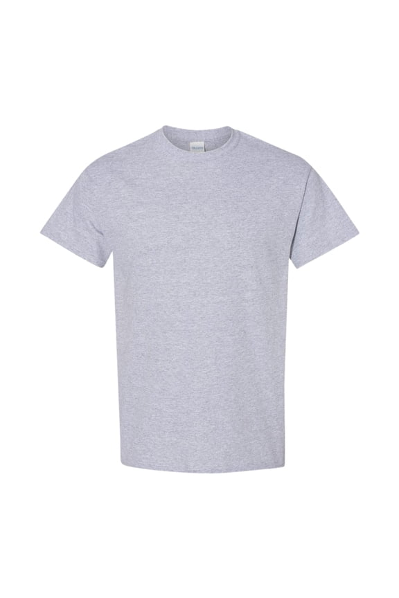 Unisex Heavy Short Sleeve T-Shirt 100% Cotton Classic Fit Plain Crew Neck Tee (Sport-Grey, L)
