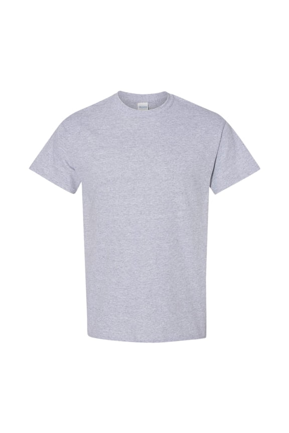 Unisex Heavy Short Sleeve T-Shirt 100% Cotton Classic Fit Plain Crew Neck Tee (Sport-Grey, S)