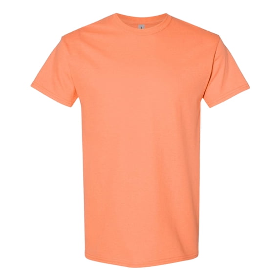 Gildan Unisex Heavy Short Sleeve T-Shirt 100% Cotton Classic Fit Plain Crew Neck Tee (Tangerine, 3XL)