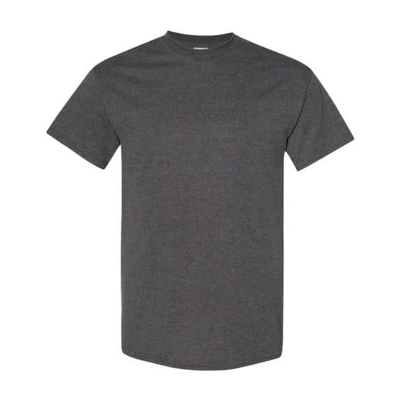 Gildan Unisex Heavy Short Sleeve T-Shirt 100% Cotton Classic Fit Plain Crew Neck Tee (Tweed, M)