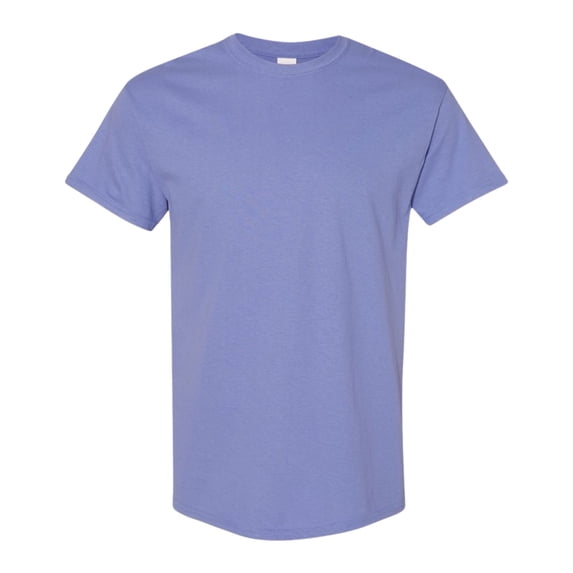 Gildan Unisex Heavy Short Sleeve T-Shirt 100% Cotton Classic Fit Plain Crew Neck Tee (Violet, L)