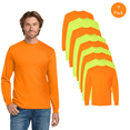 thumbnail image 1 of Gildan Unisex Hi Vis Ultra Cotton T-Shirt, Safety Long Sleeve Taped Neck Multicolor Tee, 9 Pack, 3XL, 1 of 5