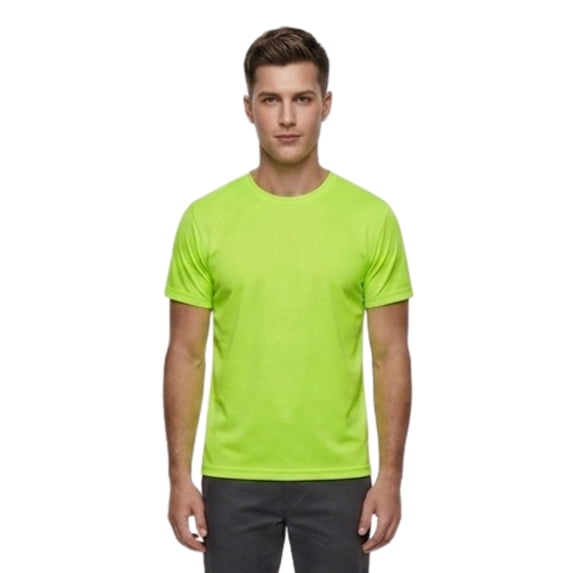 Gildan Unisex High Visibility Safety T Shirt 100% Cotton Hi Vis Work Tee (Safety Green, XL)