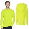 thumbnail image 1 of Gildan Unisex High Visibility Safety T Shirt 50/50 Cotton/Polyester Hi Vis Long Sleeve Work Tee (Safety Green 2 Pack, M), 1 of 8
