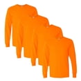 thumbnail image 1 of Gildan Unisex High Visibility Safety T Shirt 50/50 Cotton/Polyester Hi Vis Long Sleeve Work Tee (Safety Orange 4 Pack, XL), 1 of 8