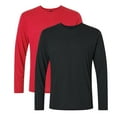 thumbnail image 1 of Gildan Unisex Performance Long Sleeve T-Shirt 100% Polyester Breathable Classic Fit Tee (Black+Red 2 Pack, XL), 1 of 7
