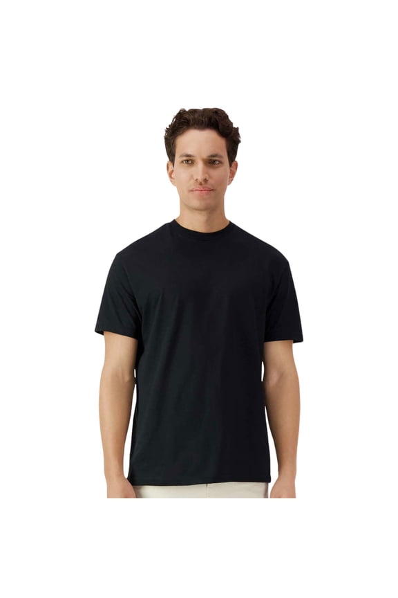 Unisex Short Sleeve Light T-Shirt 100% Cotton Modern Classic Fit Crew Neck Tee (Black, M)