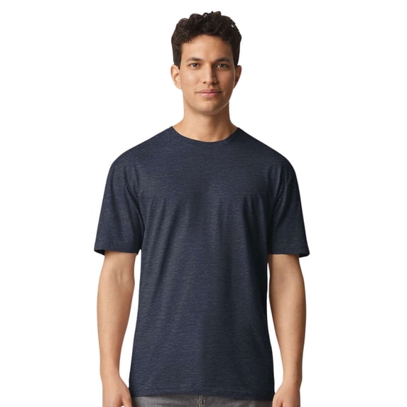 Gildan Unisex Short Sleeve Light T-Shirt 100% Cotton Modern Classic Fit Crew Neck Tee (Heather-Navy, XL)