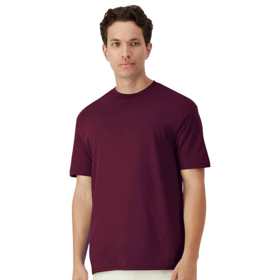 Gildan Unisex Short Sleeve Light T-Shirt 100% Cotton Modern Classic Fit Crew Neck Tee (Maroon, 2XL)