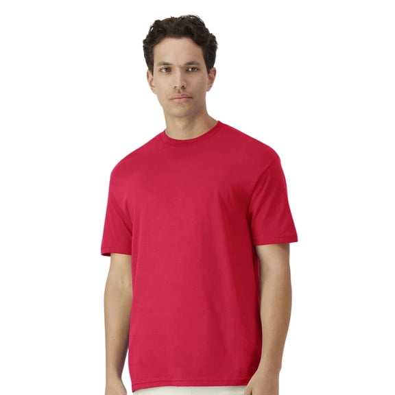 Gildan Unisex Short Sleeve Light T-Shirt 100% Cotton Modern Classic Fit Crew Neck Tee (Red, XL)