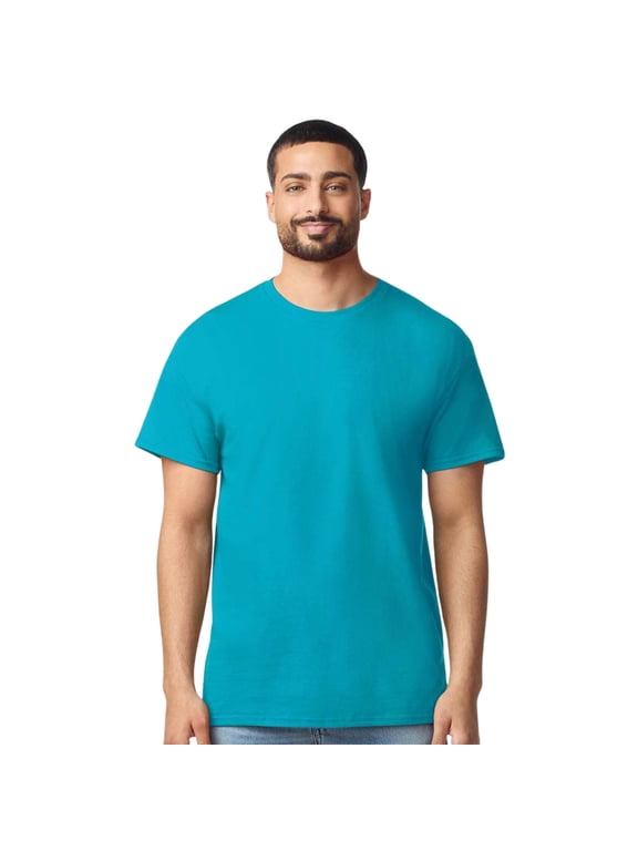Unisex Short Sleeve Light T-Shirt 100% Cotton Modern Classic Fit Crew Neck Tee (Tropical-Blue, XL)