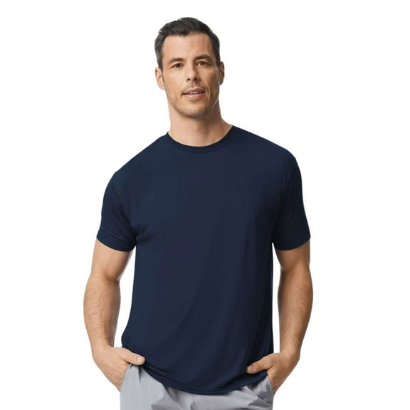 Gildan Unisex Short Sleeve T-Shirt 100% Polyester Breathable Modern Classic Fit Tee (Navy, M)