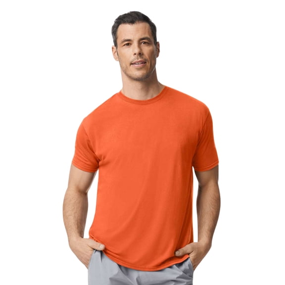 Gildan Unisex Short Sleeve T-Shirt 100% Polyester Breathable Modern Classic Fit Tee (Orange, M)