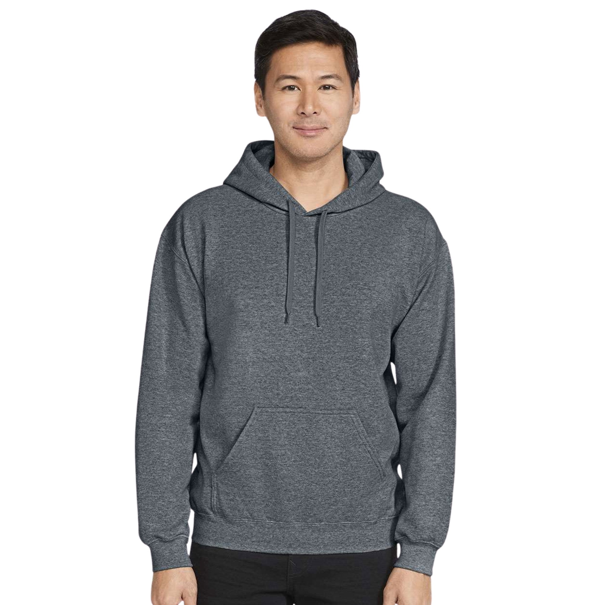 Gildan Unisex Softstyle Hooded Sweatshirt, 80/20 Cotton/Polyester Winter Long Sleeve Fleece Hoodies (Dark Heather, 3XL)