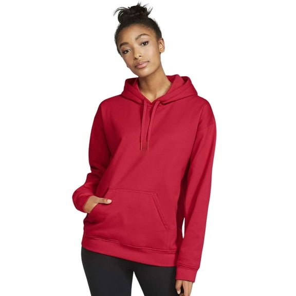Gildan Unisex Softstyle Hooded Sweatshirt, 80/20 Cotton/Polyester Winter Long Sleeve Fleece Hoodies (Red, S)
