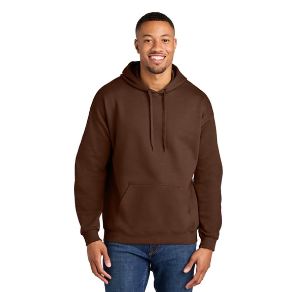 Gildan Unisex Softstyle Hooded Sweatshirt, Cozy Midweight Fleece Pullover Hoodie, Cocoa, L