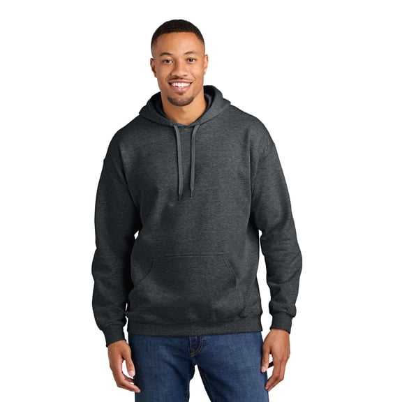 Gildan Unisex Softstyle Hooded Sweatshirt, Cozy Midweight Fleece Pullover Hoodie, Dark Heather, L