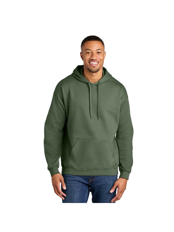 Unisex Softstyle Hooded Sweatshirt, Cozy Midweight Fleece Pullover Hoodie, Military Green, 3XL