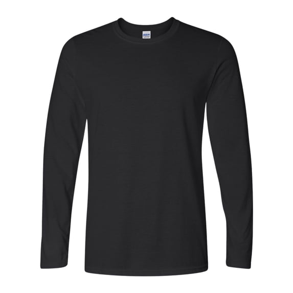 Gildan Unisex Softstyle Long Sleeve T-Shirt 100% Ring-Spun Cotton Crewneck Long Tee Shirt for Men (Black , M)