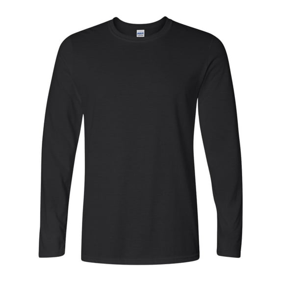 Gildan Unisex Softstyle Long Sleeve T-Shirt 100% Ring-Spun Cotton Modern Classic Fit Plain Tee (Black, S)