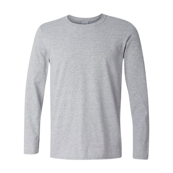 Gildan Unisex Softstyle Long Sleeve T-Shirt 100% Ring-Spun Cotton Modern Classic Fit Plain Tee (Sport-Grey, S)