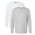 thumbnail image 1 of Gildan Unisex Softstyle Long Sleeve T-Shirt 60/40 Ring-Spun Cotton/Polyester Crewneck Classic Fit Casual Tee (Cement+White 2 Pack, L), 1 of 7