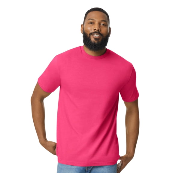 Gildan Unisex Softstyle Midweight T-Shirt Ring-Spun Cotton Tee Shirts (Heliconia, L)