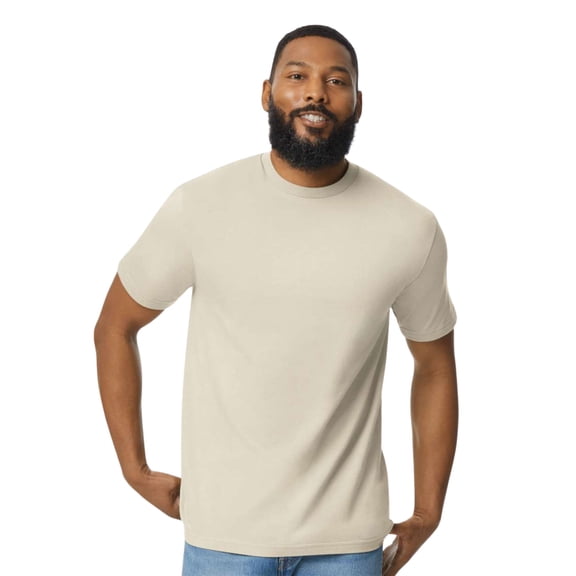 Gildan Unisex Softstyle Midweight T-Shirt Ring-Spun Cotton Tee Shirts (Sand, M)