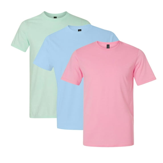 Gildan Unisex Softstyle T-Shirt 100% Ring-Spun Cotton, Lightweight Plain Tees in Bulk Packs, Assorted Colors (Bright Color 3 Pack, M)