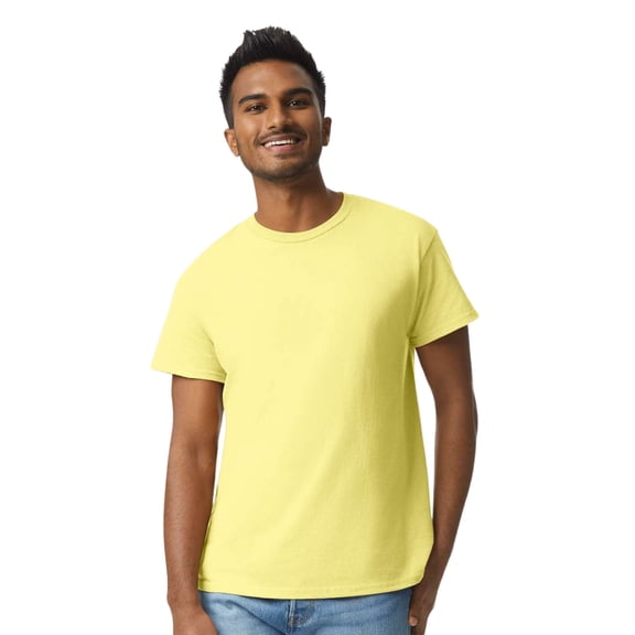 Gildan Unisex Ultra Cotton Crewneck T-Shirt Classic Tee Shirt (Cornsilk, M)