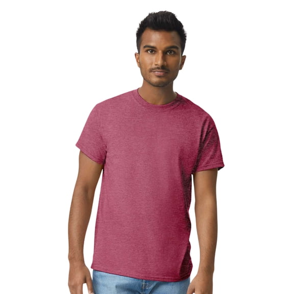 Gildan Unisex Ultra Cotton Crewneck T-Shirt Classic Tee Shirt (Heather Cardinal, S)