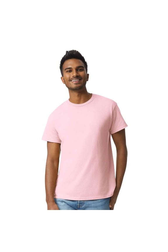 Unisex Ultra Cotton Crewneck T-Shirt Classic Tee Shirt (Light Pink, L)